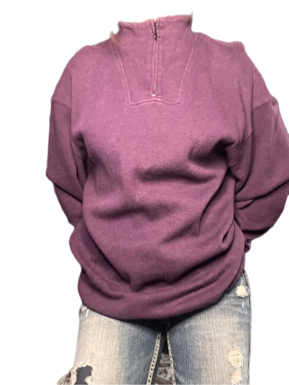 Kirkland Signature Purple Half-Zip Pullover Sweater